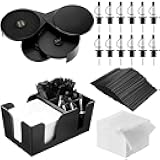 Mifoci 3 Tier Bar Glass Rimmer Bartender Tool with 12 Pcs Stainless Steel Classic Bottle Pourers, Bar Caddy with 6 Compartment, 1000 Pcs Coffee Cocktail Stirrers, 200 Napkins (Plastic)