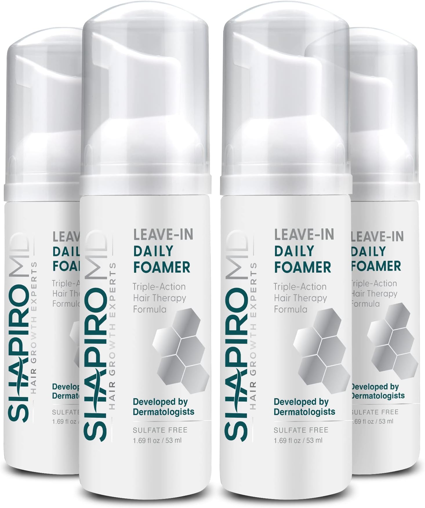 Hair Loss Leave-In Daily Foam | DHT Fighting Vegan Formula for Thinning Hair Developed by Dermatologists | Experience Healthier, Fuller & Thicker Looking Hair – Shapiro MD | 4-Month Supply