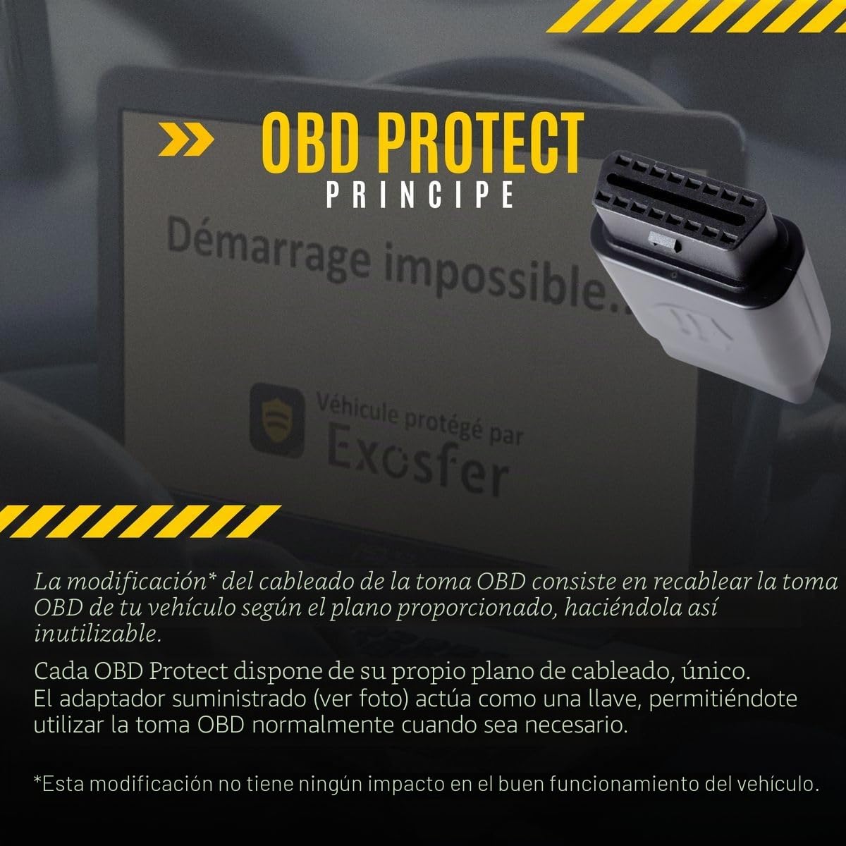 OBD Protect - Antirrobo coche. Anti piratería obd. Evitar el robo de coches vía obd2 enchufe, diagnosis coche - Anti Mouse Jacking - Accesorios cierre antirrobo electrónico todos automoviles