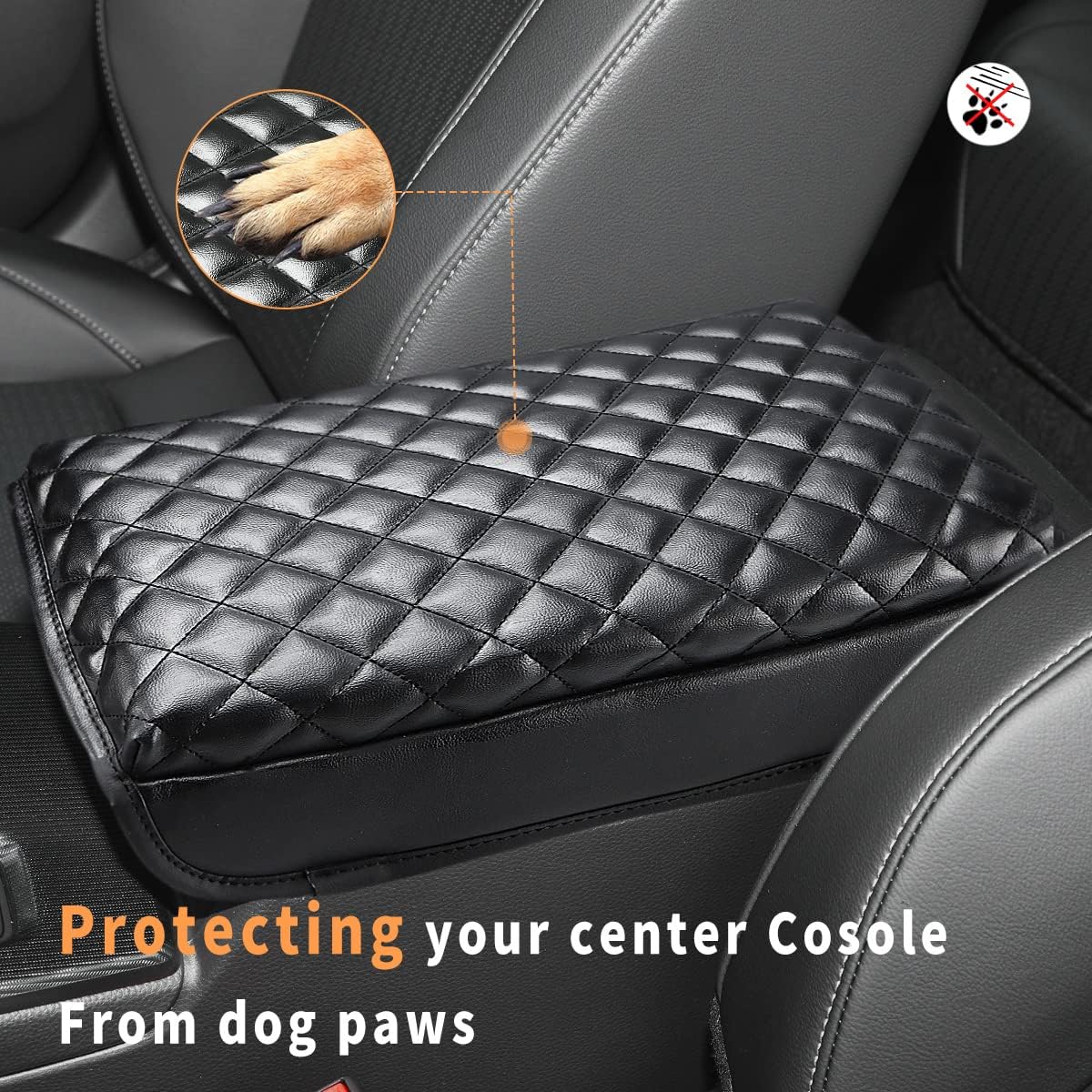 INTGET Car Center Console Armrest Cover for 2025 2026 Honda Civic Accessories 2022 2023 2024 Sedan Hatchback Leather Interior Arm Rest Console Lid Protector Seat Elbow (Black with Cushion Texture)