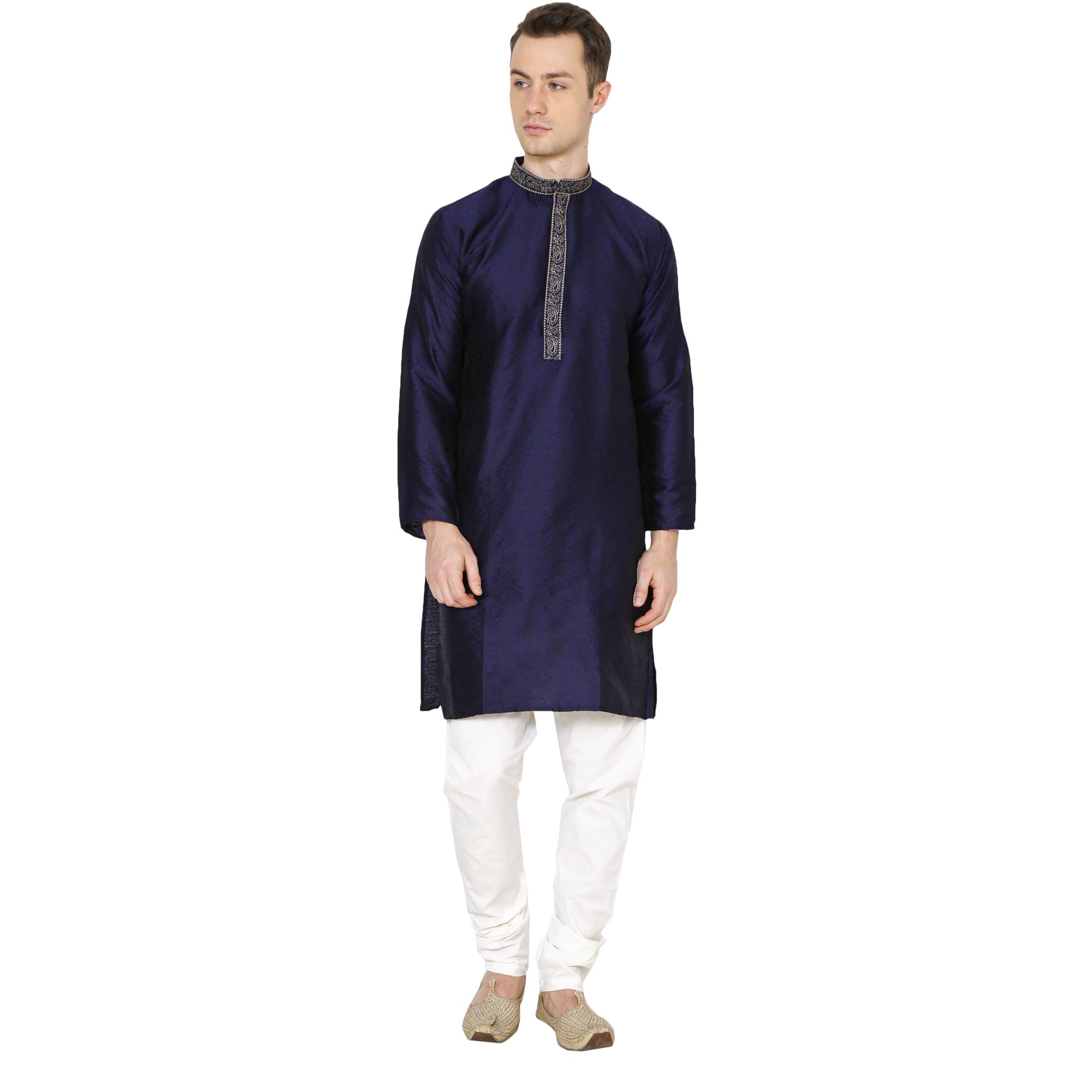 royal kurta Mens Silk Blend Kurta Churidaar Set-picture-28