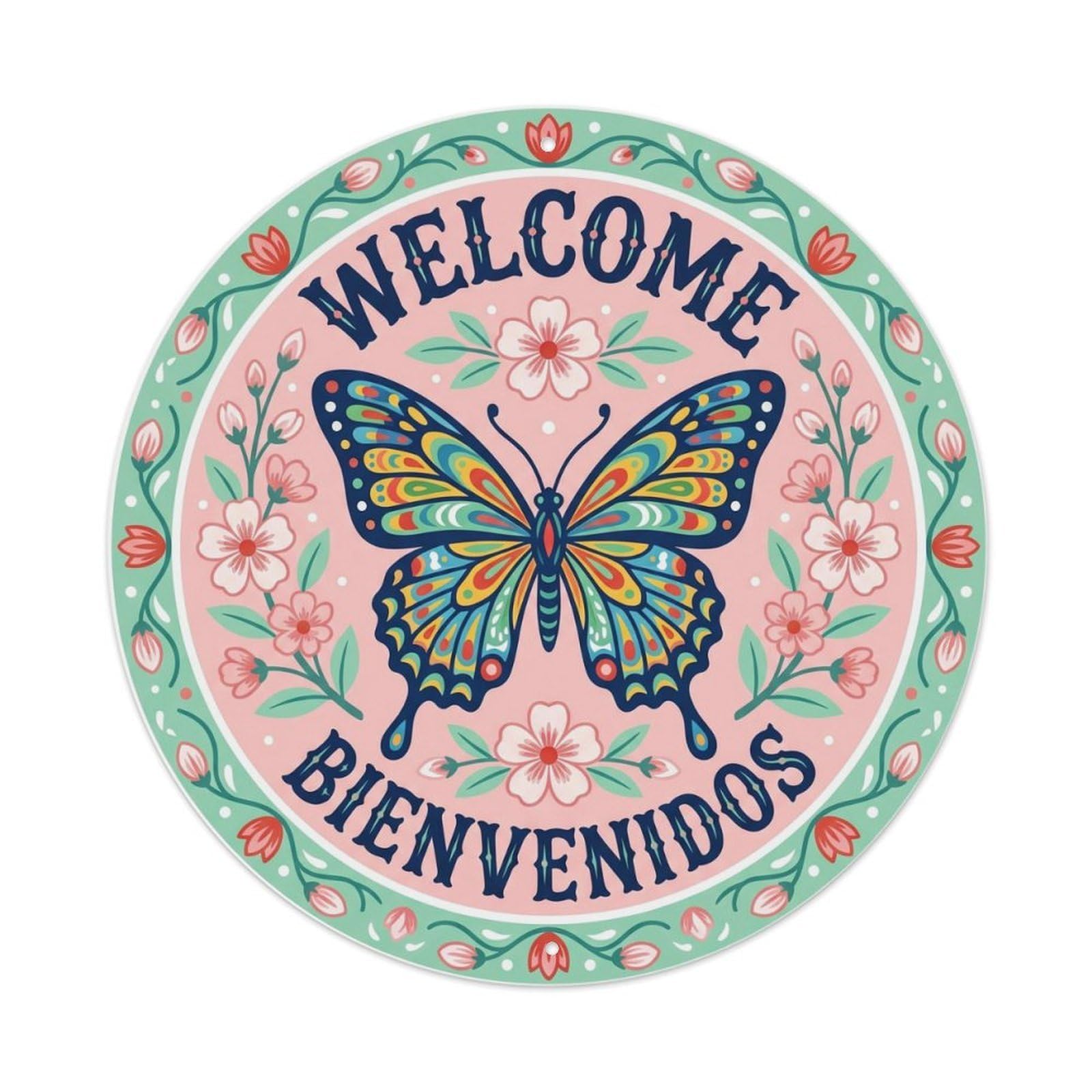 Vintage Welcome Spring Hanging Metal Tin Sign