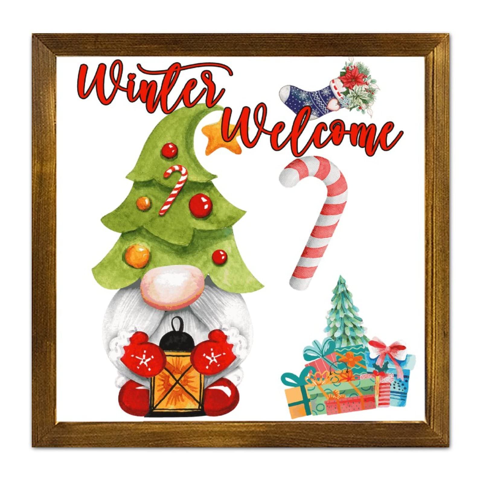 Panneau mural en bois double face pour simplifier votre décoration de Noël réutilisable