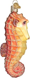 Old World Christmas Ornaments Orange Sea Horse Glass Blown Ornaments for Christmas Tree