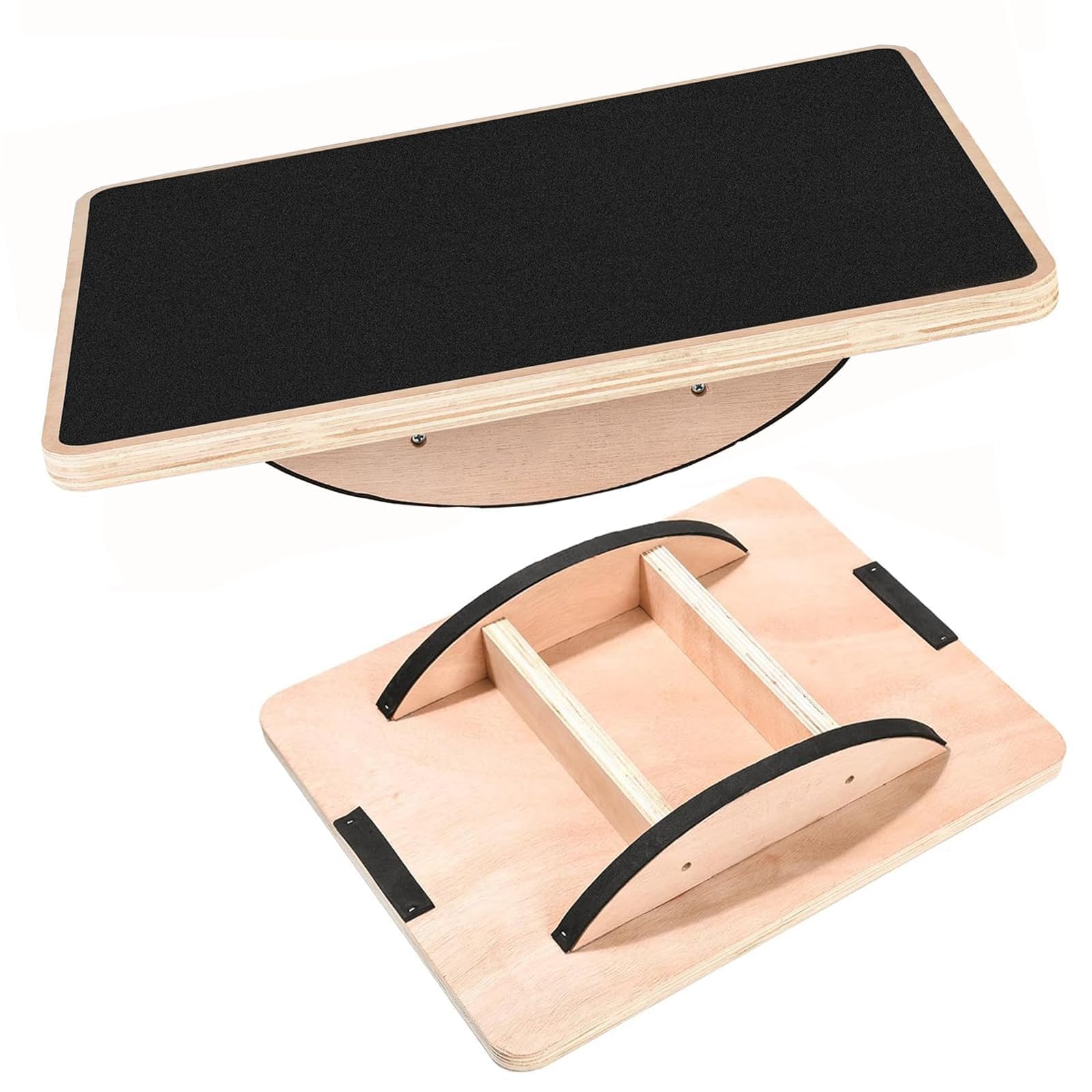 Balance Board Wooden Wobble Board for Adults Anti-Slip Board for Physical Therapy &amp; Core Strength, Ideal Balance Board for Standing Desk with Ankle Support
