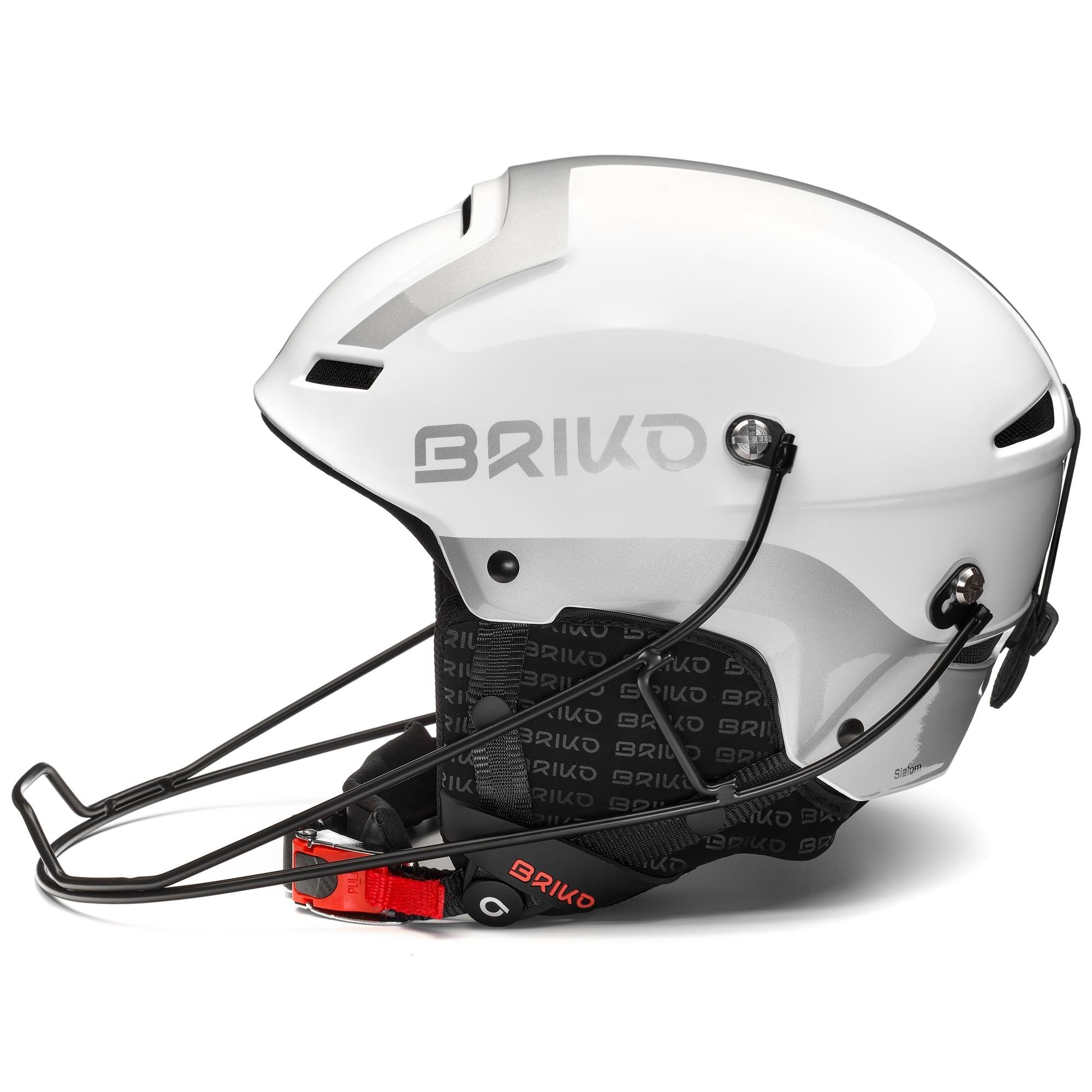 Briko, HELMET Unisex dorosły, SHINY WHITE-SILVER, 64