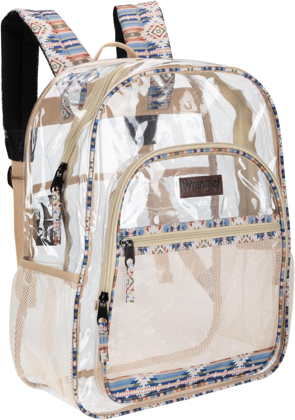Wrangler Clear Backpack for Girls- Water Resistant Clear Bookbag, Plastic See Through Backpack for Stadium Events and School