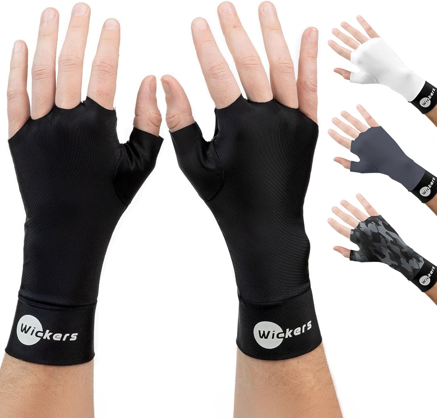 Wickers Thin Fingerless Gloves Men & Women - Lightweight Inner Boxing Gloves, Breathable Inner Glove Liners for Exercise, Gym Glove - Pair