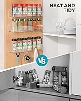 Vista 5 de Nieifi Spice Rack Wall Mount, 4 Pack, Clear, Screw or Adhesive Installation, Spice Rack Organizer for Your Kitchen Cabinet or Pantry Door