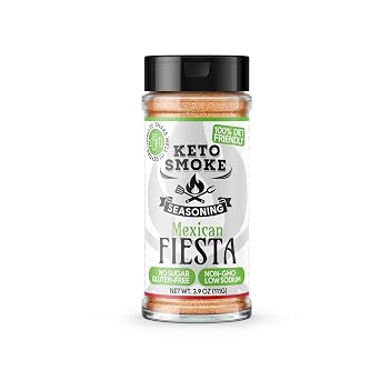 Keto Smoke Mexican Fiesta All Purpose Zesty Seasoning, 3.9 oz Bottle | Diet Friendly, Sugar-Free, Gluten-Free, Low Sodium, Non-GMO
