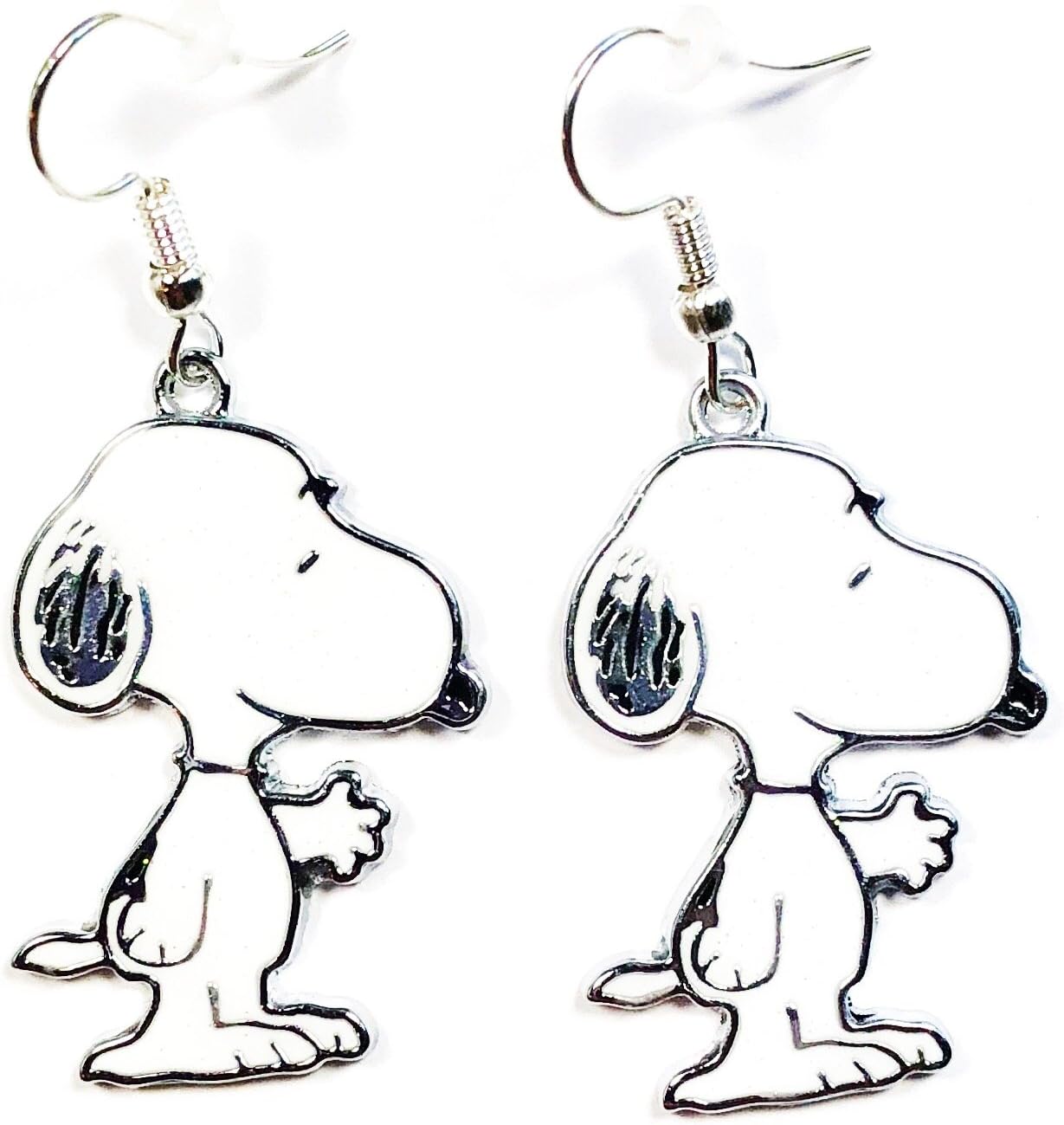 Snoopy Character Charm Metal Drop Dangle Hook Earrings With Gift Box