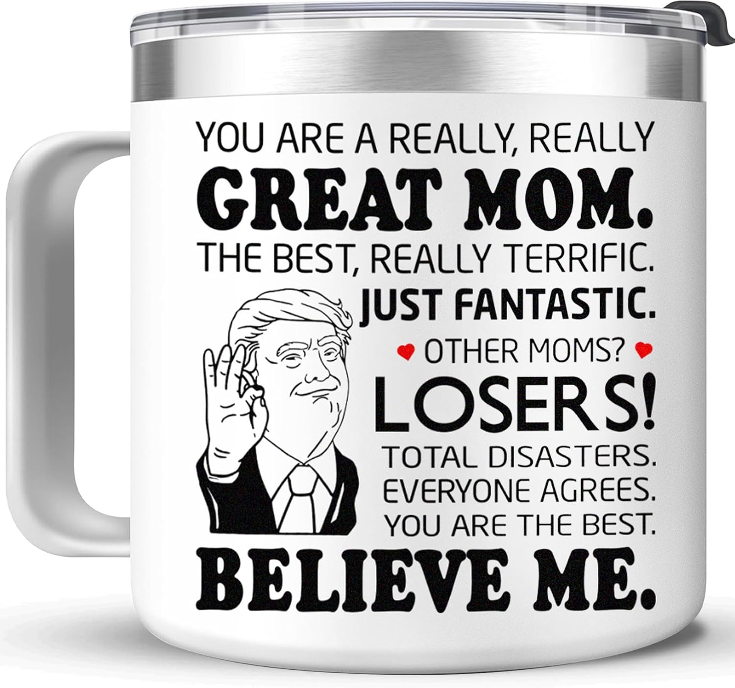 LIZAVY Gifts for Mom from Son, Daughter - Christmas Gifts for Mom, Wife, Women - Moms Birthday Gift Ideas, Cool Birthday gifts for Moms, Mothers - Best mom Mug, 14 Oz Stainless Steel moms Coffee Mug