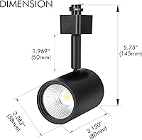 Vista 5 de CLOUDY BAY Cabezales de iluminación LED de pista, 3000 K/4000 K/5000 K seleccionables, regulables 8 W, CRI90+ con ángulo de inclinación ajustable