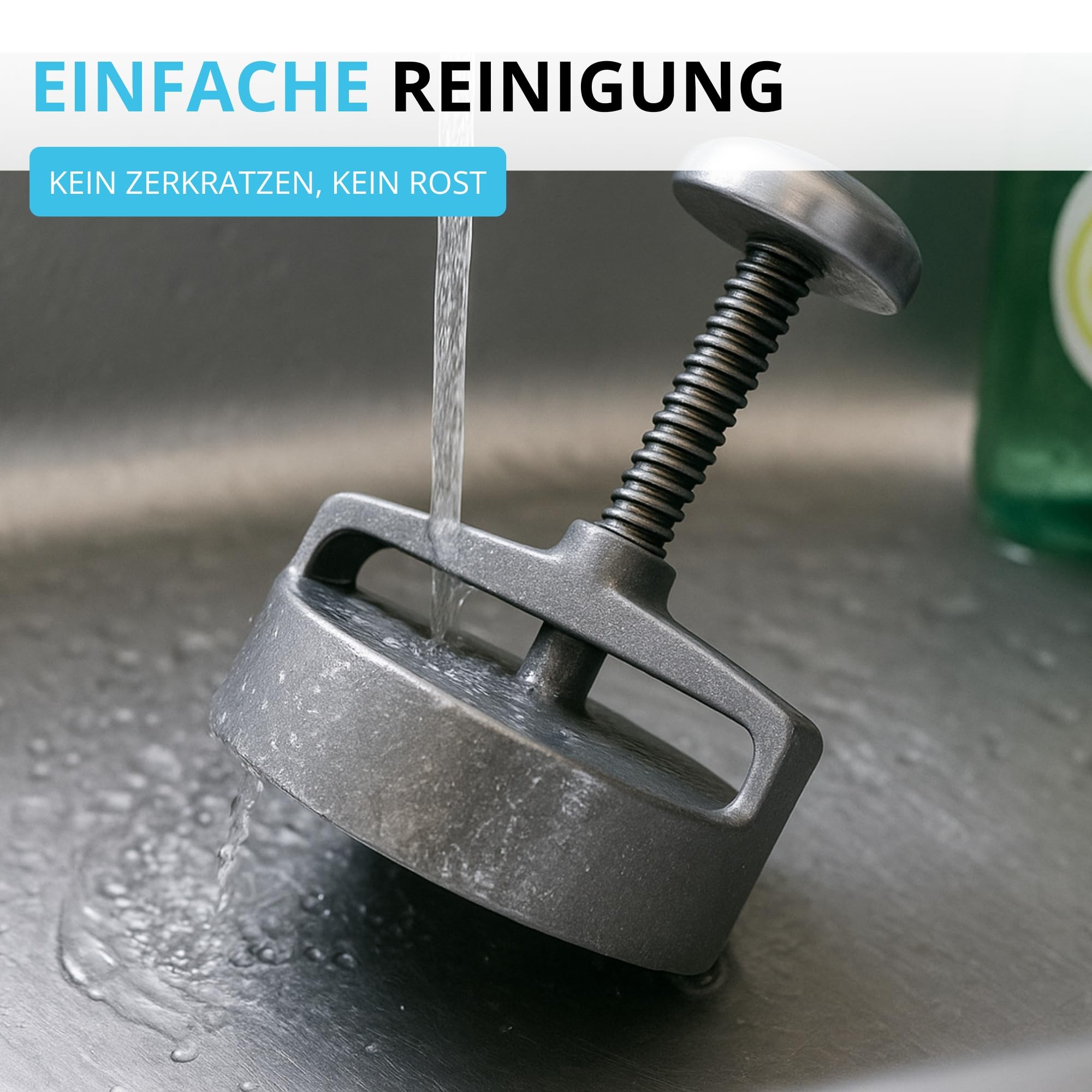 Profi Burgerpresse Hamburgerpresse Ø 100 mm Aluminium - Pattyauswerfer Anti-Haft-Prägung | Aluguss-Presse für perfekte Burger Hamburger | Pattie Maker Patty Former - hochwertige Hackfleischpresse
