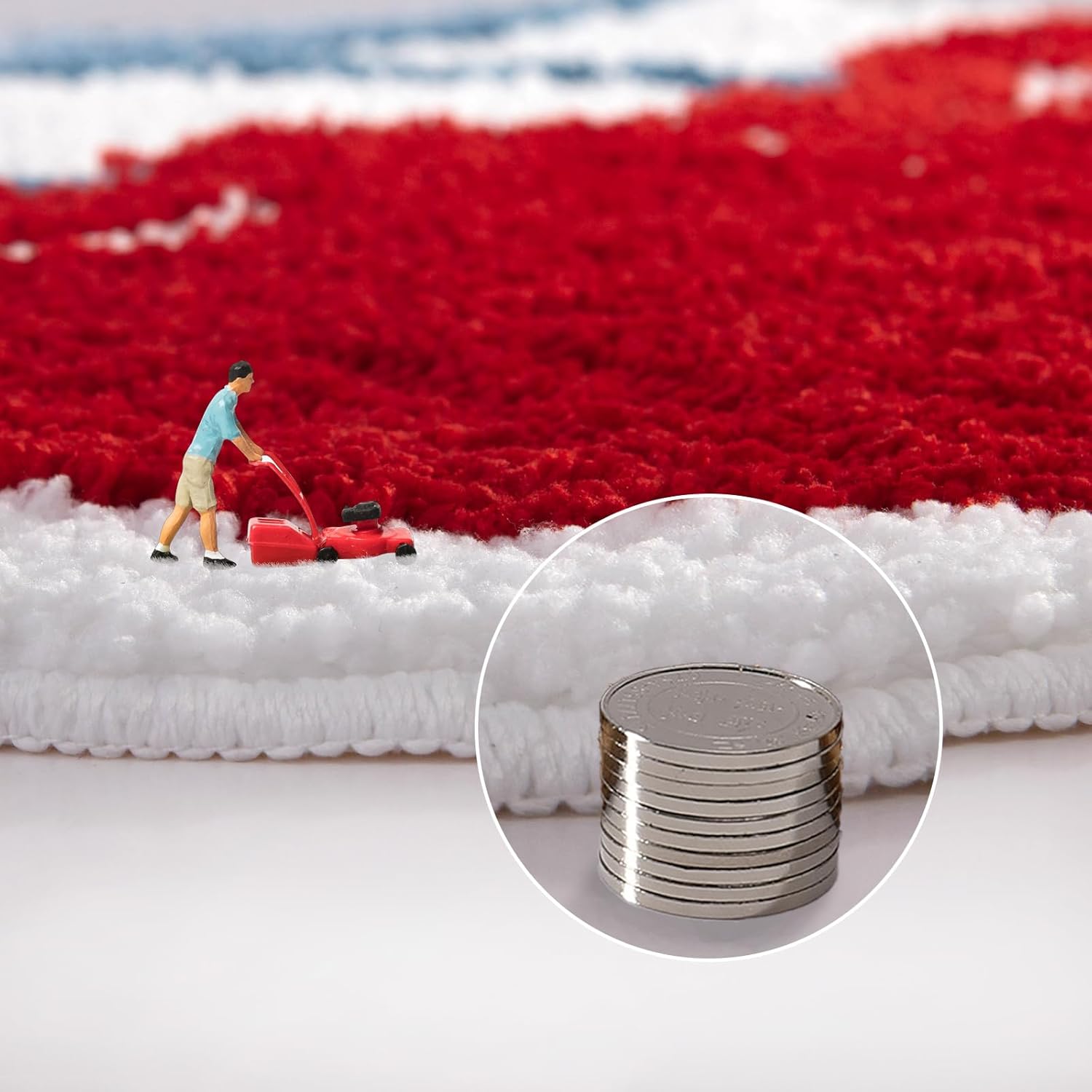 Cherry Blue Bow Bath Mat for Bathroom, Cute Checkered Fruit Shaped Absorbent Bath Rugs Bathroom Decor Tub Plush Shower Rugs Washable Carpet for Kid's Room 20"x 24"