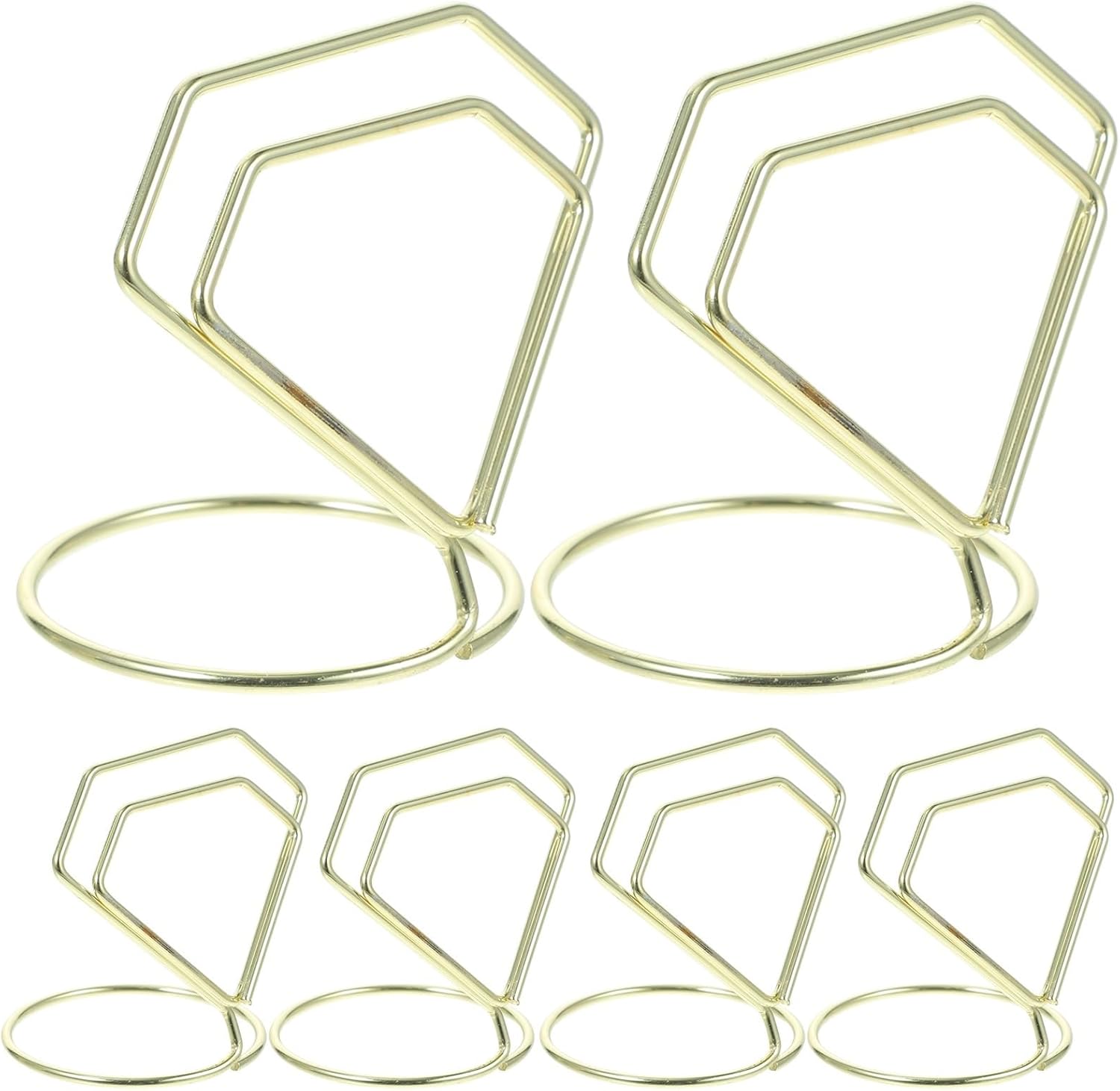 Table Number Holders 60pcs Golden Diamond Memo Clips - Metal Photo Holders for Wedding Table Numbers, Place Cards & Displays