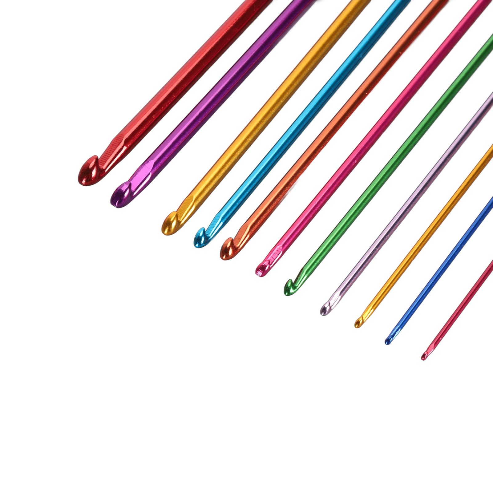 Duronge 11 Pezzi Ganci per Uncinetto Multicolore, Uncinetto in Alluminio Colorato da 2 mm a 8 mm, Set di Ferri da Maglia in Alluminio per Tessitura, Principianti e Professionisti