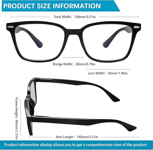 Miniatura 8 de CLASAGA Gafas de lectura para mujeres y hombres, para lectura de computadora, lentes de bloqueo de luz azul, lentes de bisagra de resorte