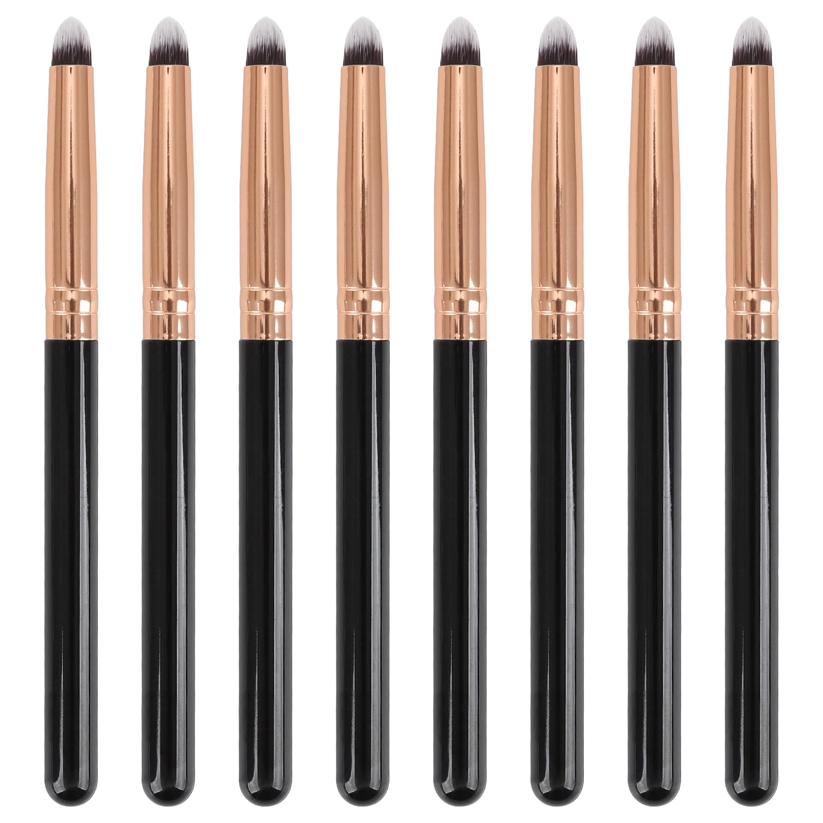 Urtlia Professional Small Pencil Eyeshadow Brush 8Pcs for Eye Shadow Eyeliner Smudge Blending Precision Perfect Cut Crease Makeup Brushes Tool Set?Black-EA01?