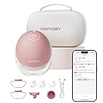Momcozy Breast Pump Hands Free Upgraded Mobile Flow | M9, App Discreet Control with Personalized Multi-Modes & 15 Levels, Wearable Breast Pump 24mm, 1 Pack Cozy Red