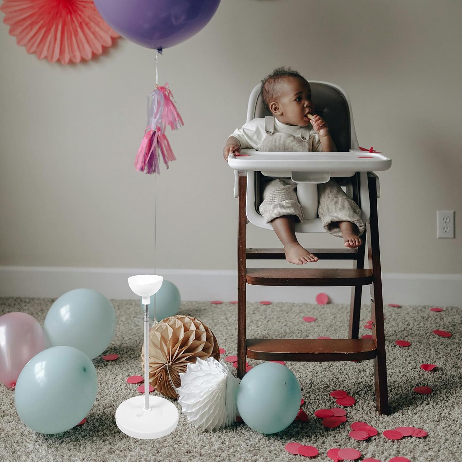 NUOBESTY 2 Sets of Wedding Balloon Holder 2m/79in Telescopic Balloon Sticks with Base Adjustable Poles Stand for Party Table Centerpieces Decorations