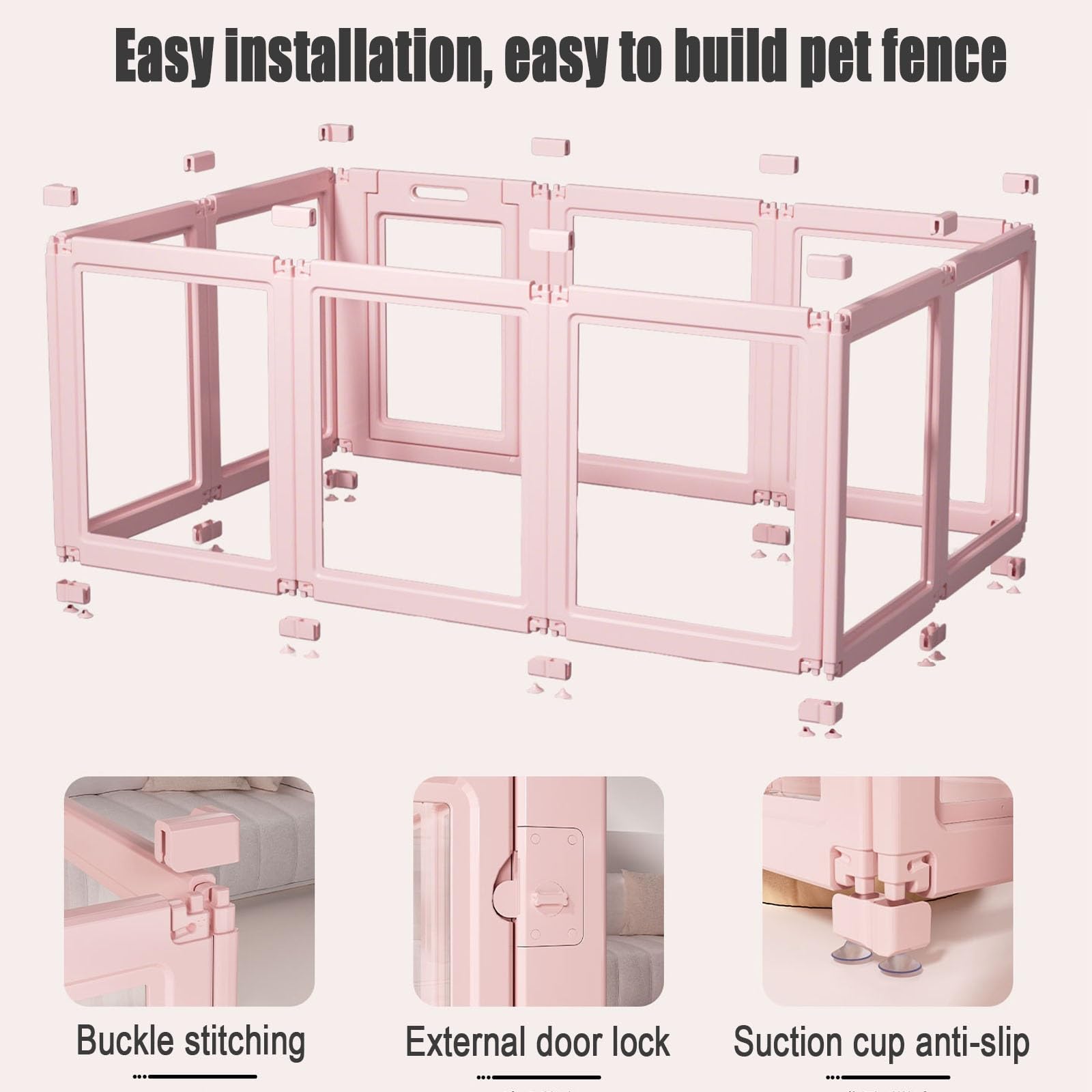 Recinto Cuccioli interno Recinto,Recinto for Animali da Interno Plastica, Trasparente,box for cuccioli, conigli, recinto for cani, for gattini, furetti,Solido Smooth(12pieces)