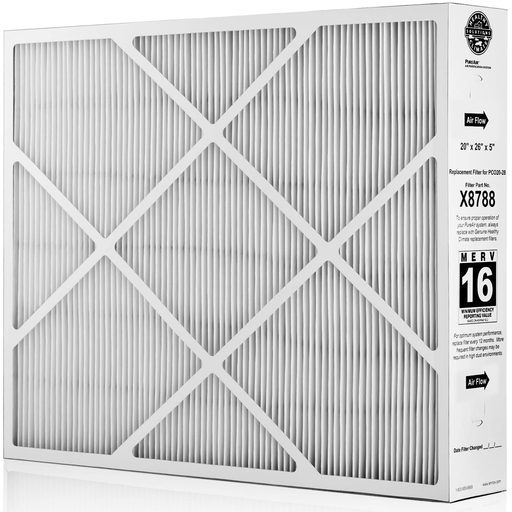 Lennox X8788 MERV 16 Pleated Filter 20