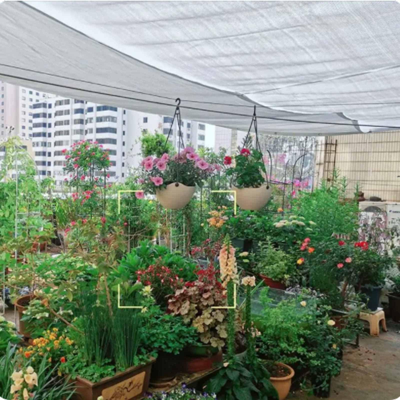 Filet d'ombrage 75 % blanc pour serre et bâtiment agricole et couverture de parking. Tailles disponibles : 1 x 2 m, 2 x 2 m, 2 x 3 x 4 m, 6 x 8 m (2 x 9 m)