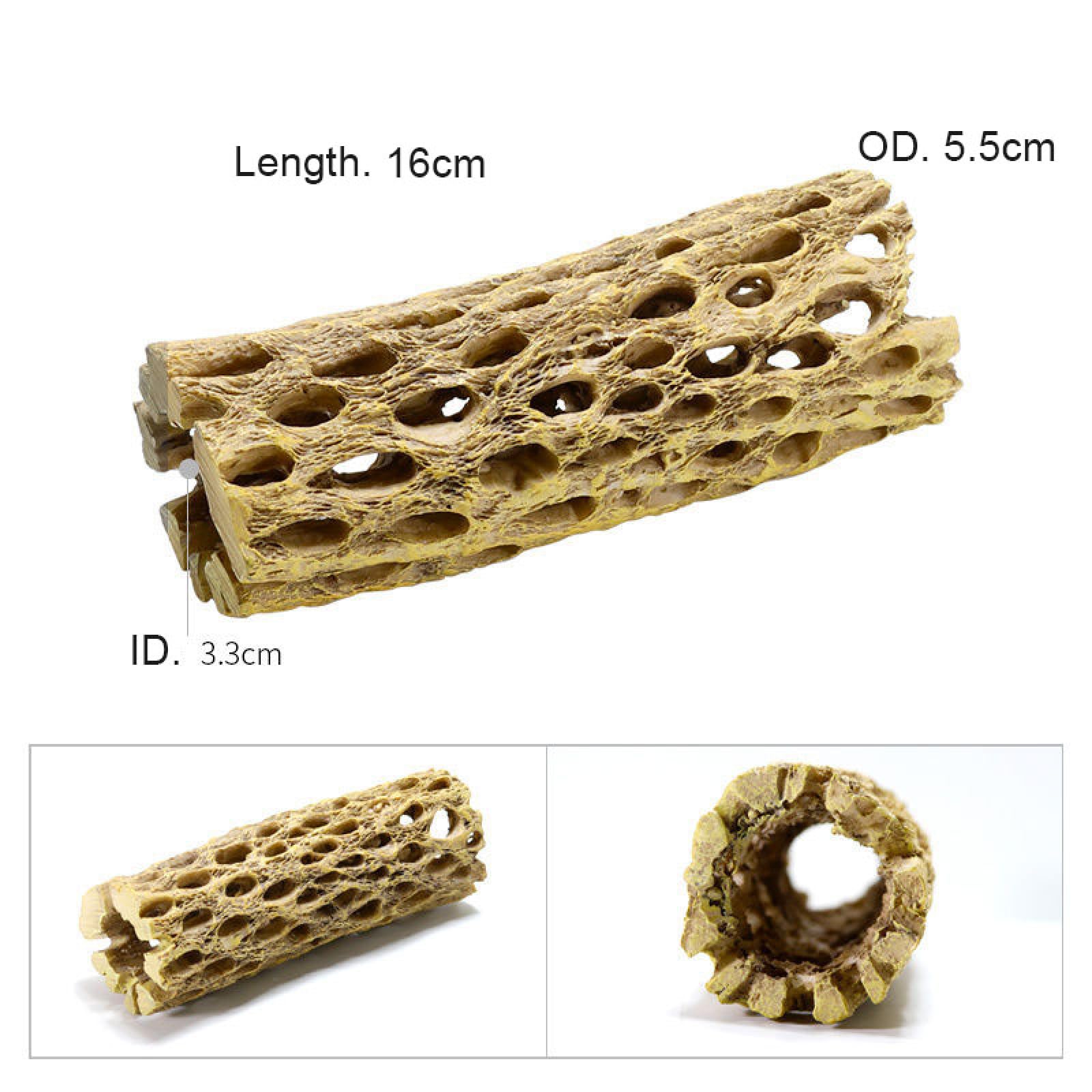 2 pezzi di resina Cholla Wood Fish Tank Landscaping rifugio for gamberetti nido vasca schivare casa foro deposizione delle uova 01