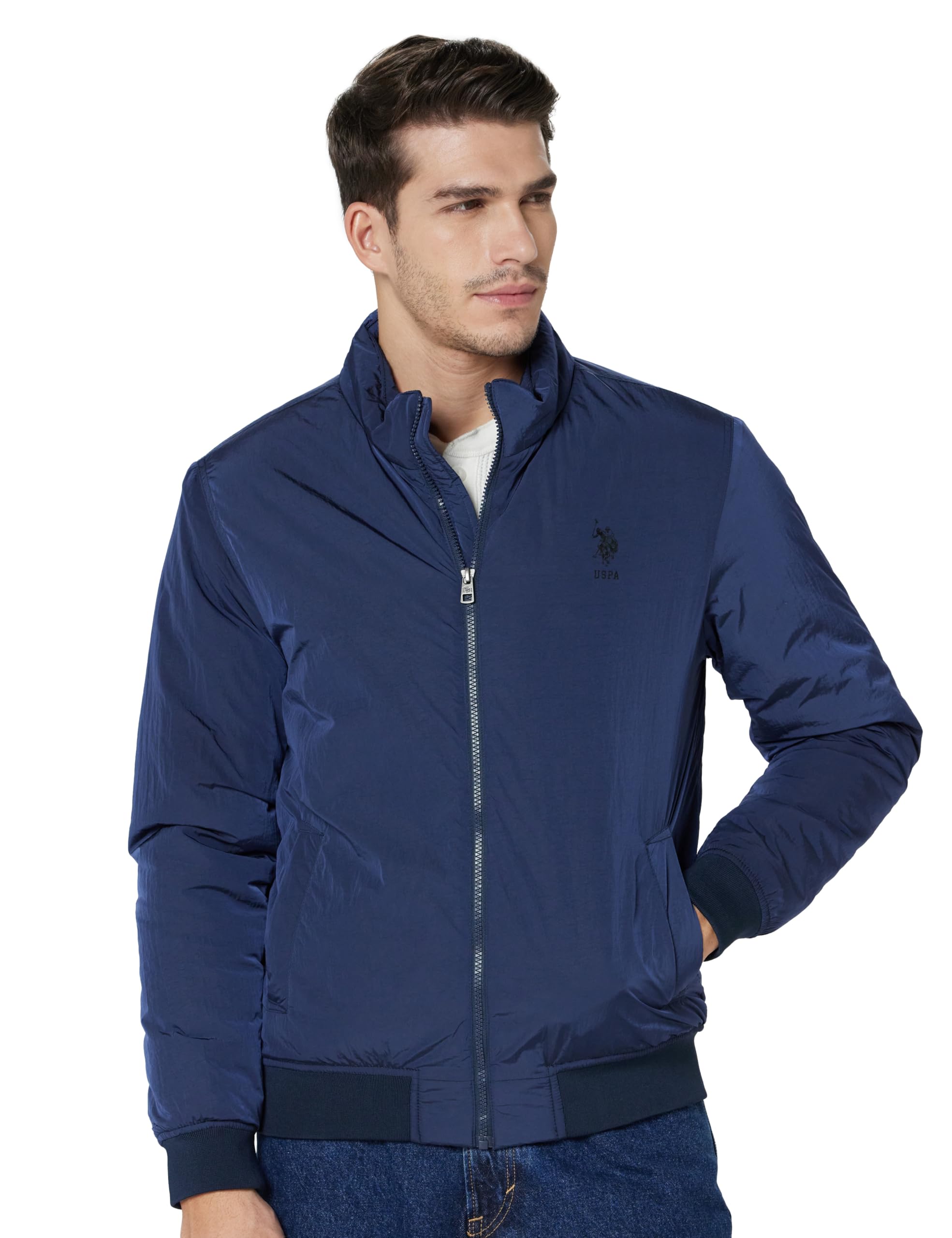 u.s. polo assn. Men's Polyester Standard Length Metalic Bomber Jacket-picture-39