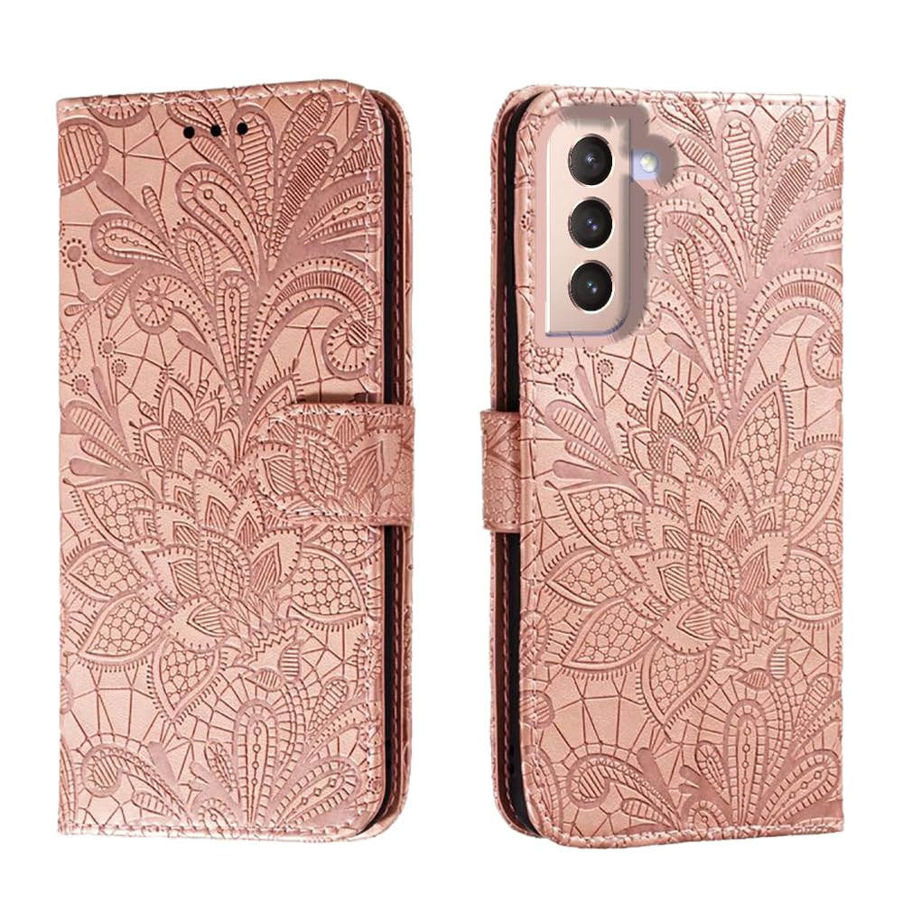 shingtomua for Samsung Galaxy S22 (Only) Embossing Wallet Case Kickstand Magnetic Flip Cover Credit Cards Slot with Stand ...