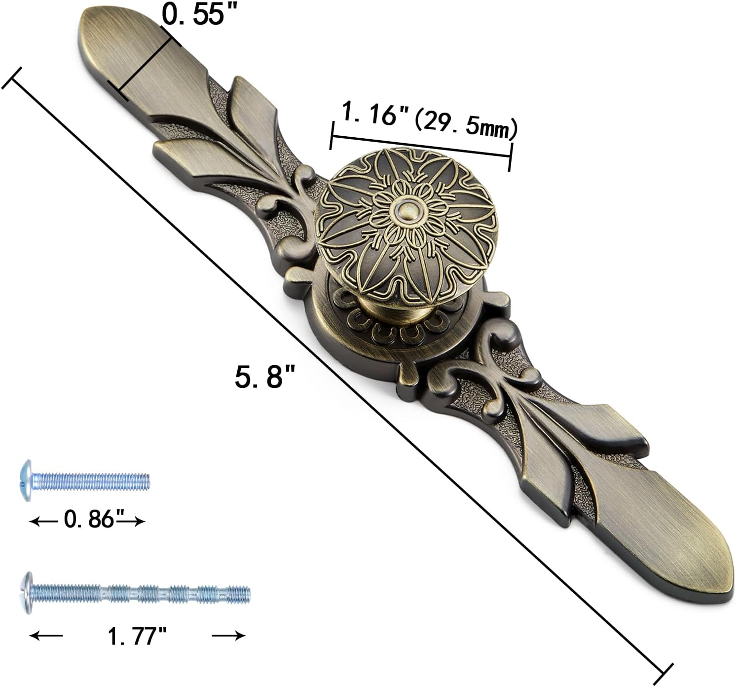 20 Pack Round Antique Bronze Nobs with Backplate - 1.16?Knob & 5.8?Plate - Drawer Knobs Boho for Wardrobe Cupboard, Dresser Pulls, Kitchen Cabinets Knobs, Bathroom Vanity Knobs