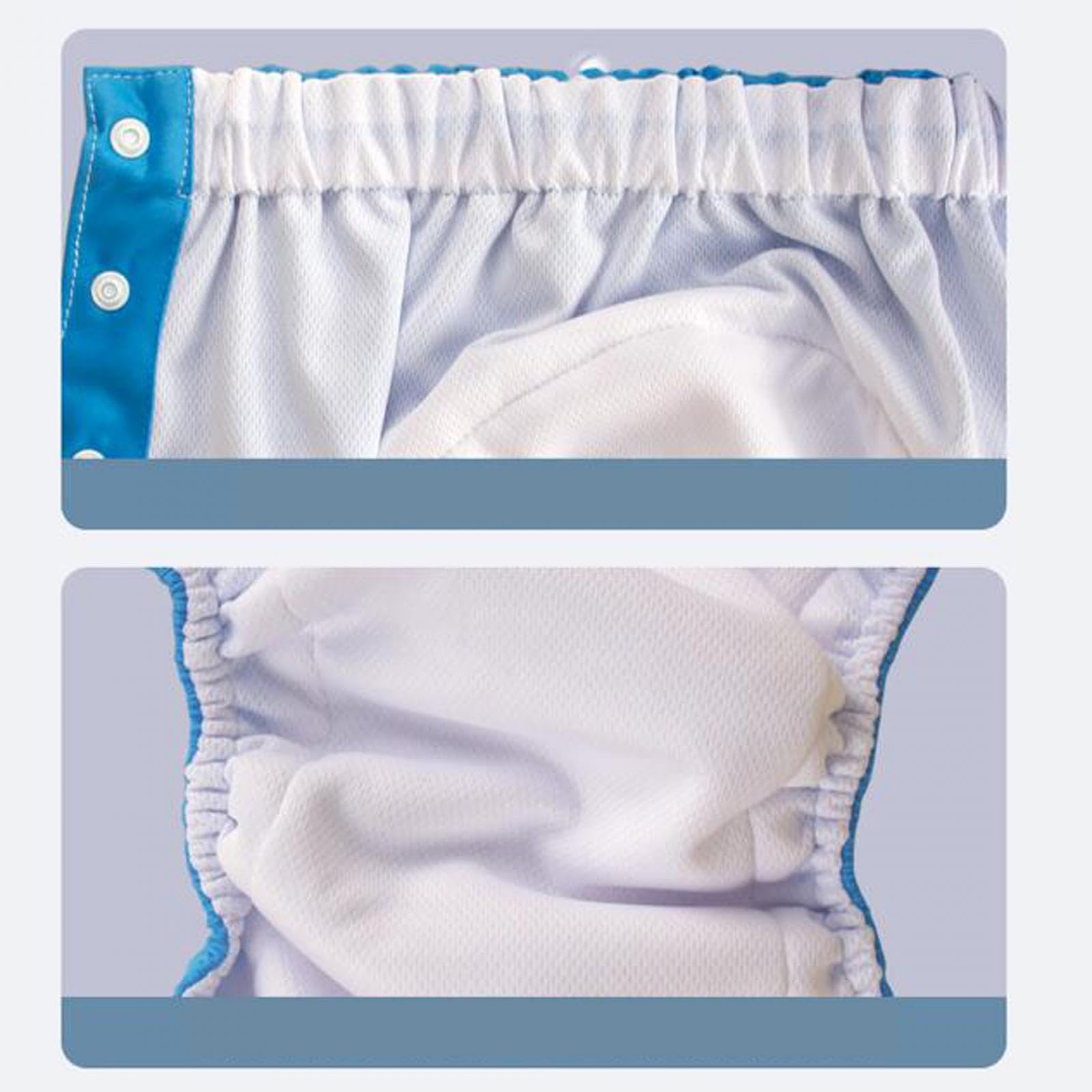 Couche Adulte, Couche-Culotte En Tissu Lavable pour Adulte, Couche Adulte Femme, Housse de Protection, Séchage Rapide, Robuste, Couche Réglable Respirante Réutilisable pour Les Personnes âgées, bleu