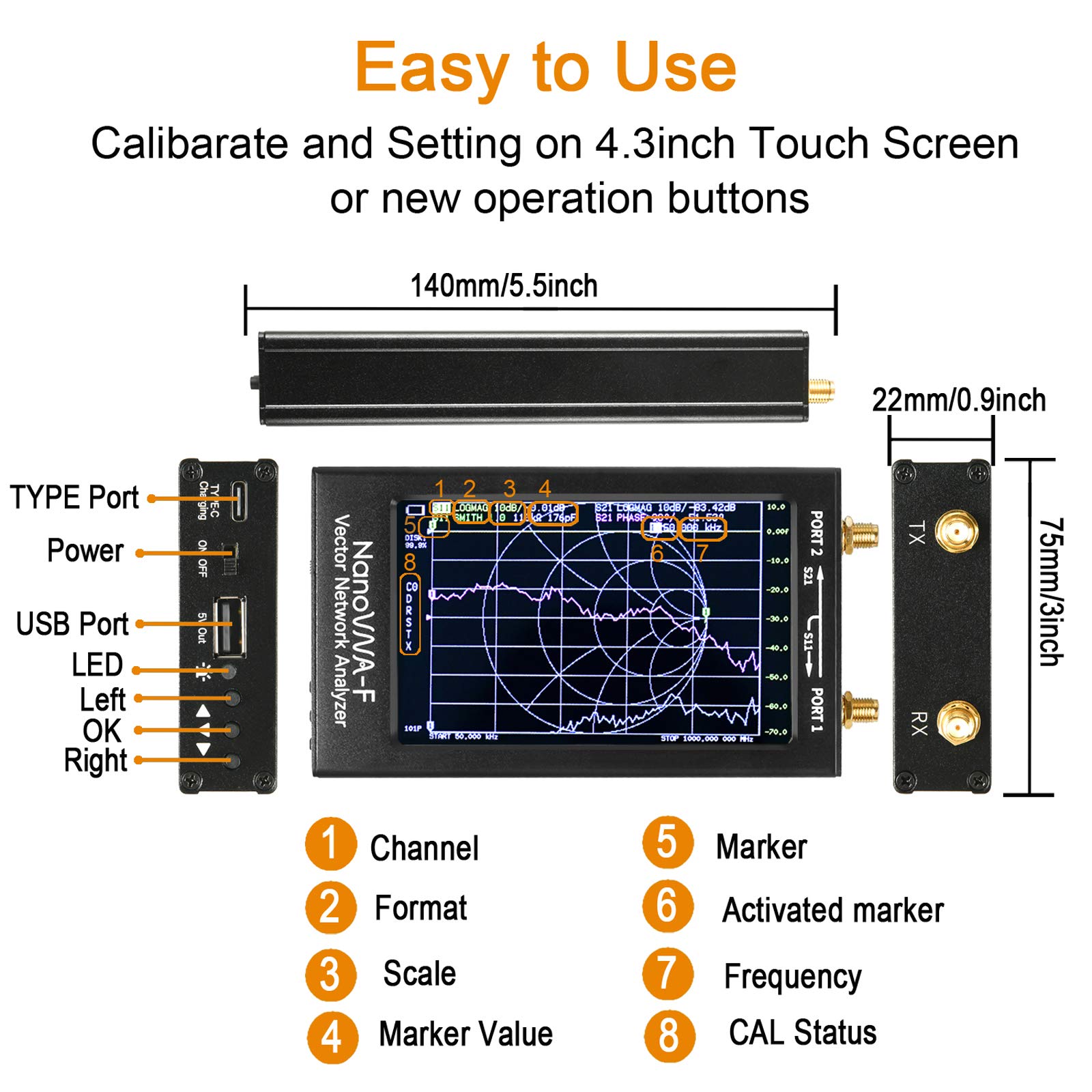 Snapklik.com : NanoVNA-F Vector Network Analyzer HF VHF UHF UV VNA ...