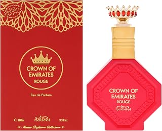 Master Perfumer Collection - Crown Of Emirates Rouge para unisex - Perfume árabe para mujeres y hombres - Fragancia con aroma a bergamota, azafrán y almizcle - Colonia árabe - Tamaño de viaje - Spray EDP de 3.3 oz