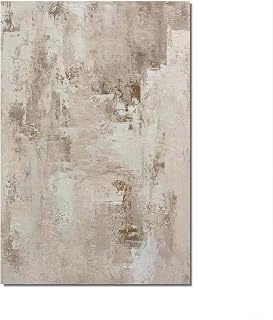 18meng Art Abstrakt Leinwand Bilder 140x70 cm Beige Weiß Leinwandbild 1 tlg Kunstdruck Wandbilder Modern Groß XXL Wohnzimmer Schlafzimmer Wanddekoration Canvas Design Wandbild Frameless