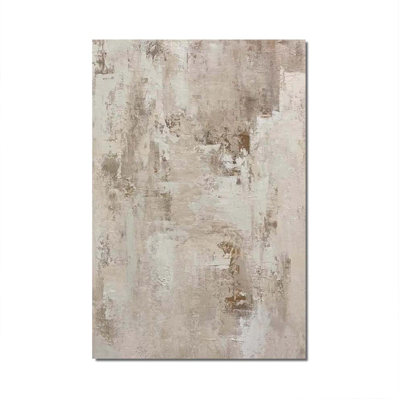 18meng Art Abstrakt Leinwand Bilder 200x100 cm Beige Weiß Leinwandbild 1 tlg Kunstdruck Wandbilder Modern Groß XXL Wohnzimmer Schlafzimmer Wanddekoration Canvas Design Wandbild Frameless