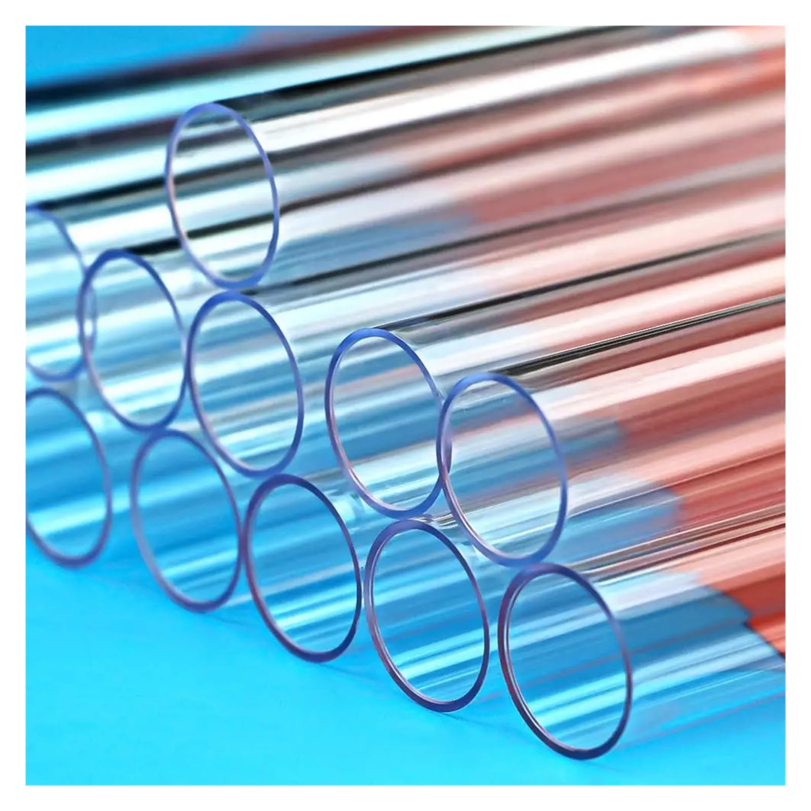 yingyingjia 50 szt. 13 ml przezroczystych plastikowych probówek z niebieską zatyczką, 16 x 100 mm pojemnik na fiolki, probówki na próbki do płynów, eksperymenty naukowe