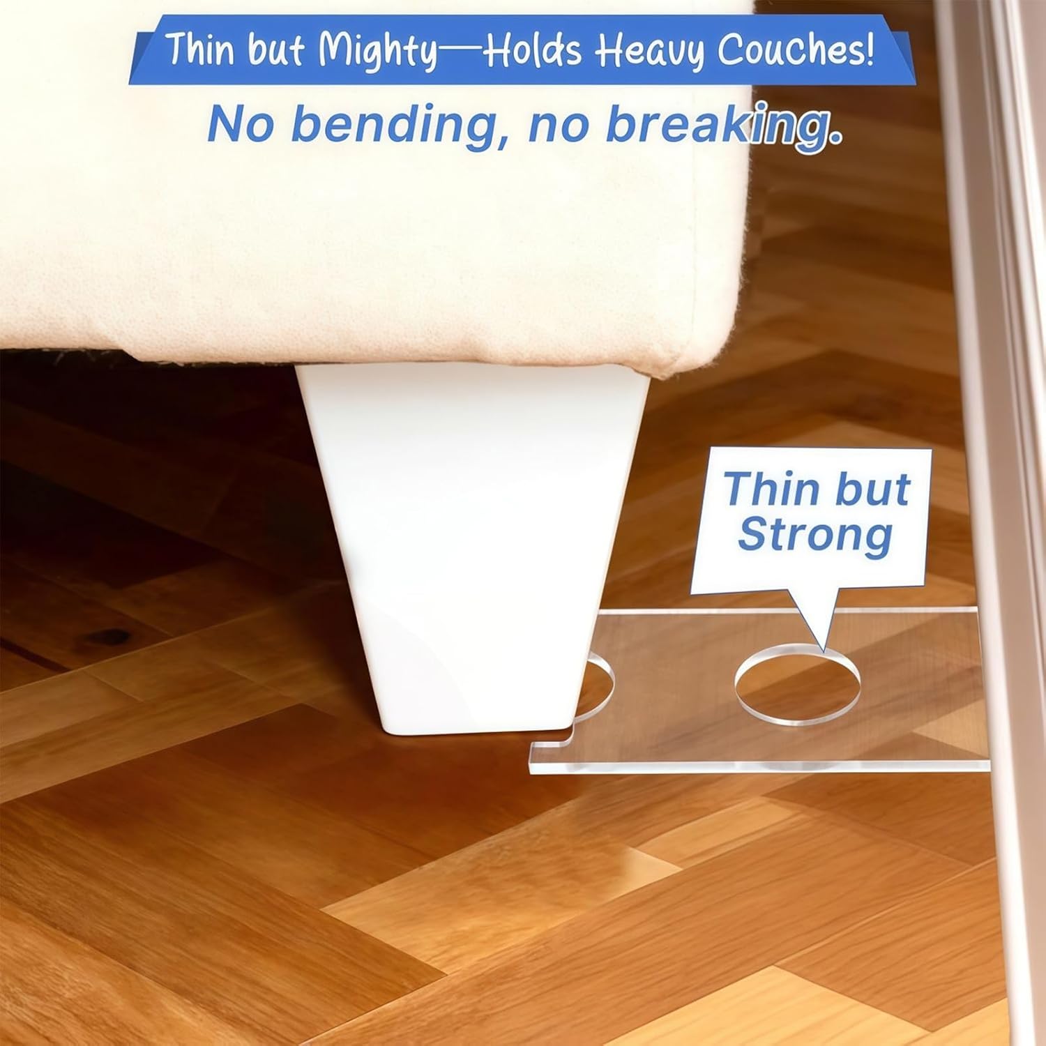 Genérico Wall Stops for Sofa, 2 Pieces Transparent Acrylic Adjustable | Furniture Protectors and Wall Dividers Kit | for Fire Protection Safety Sofa Wardrobe