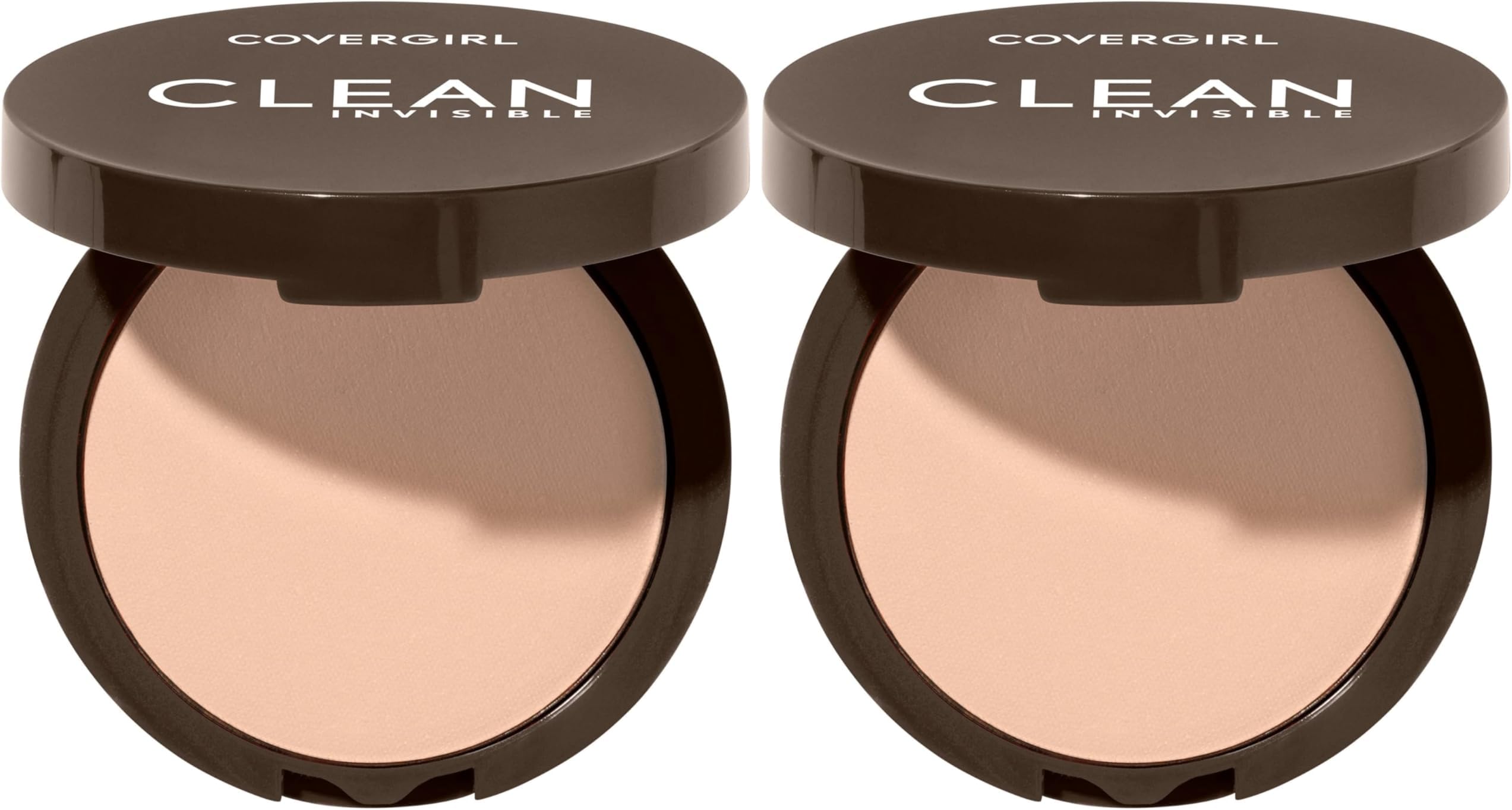 Covergirl Clean Invisible Pressed Powder, Lightweight, Breathable, Vegan Formula, Creamy Natural 120, 0.38oz (Pack of 2)