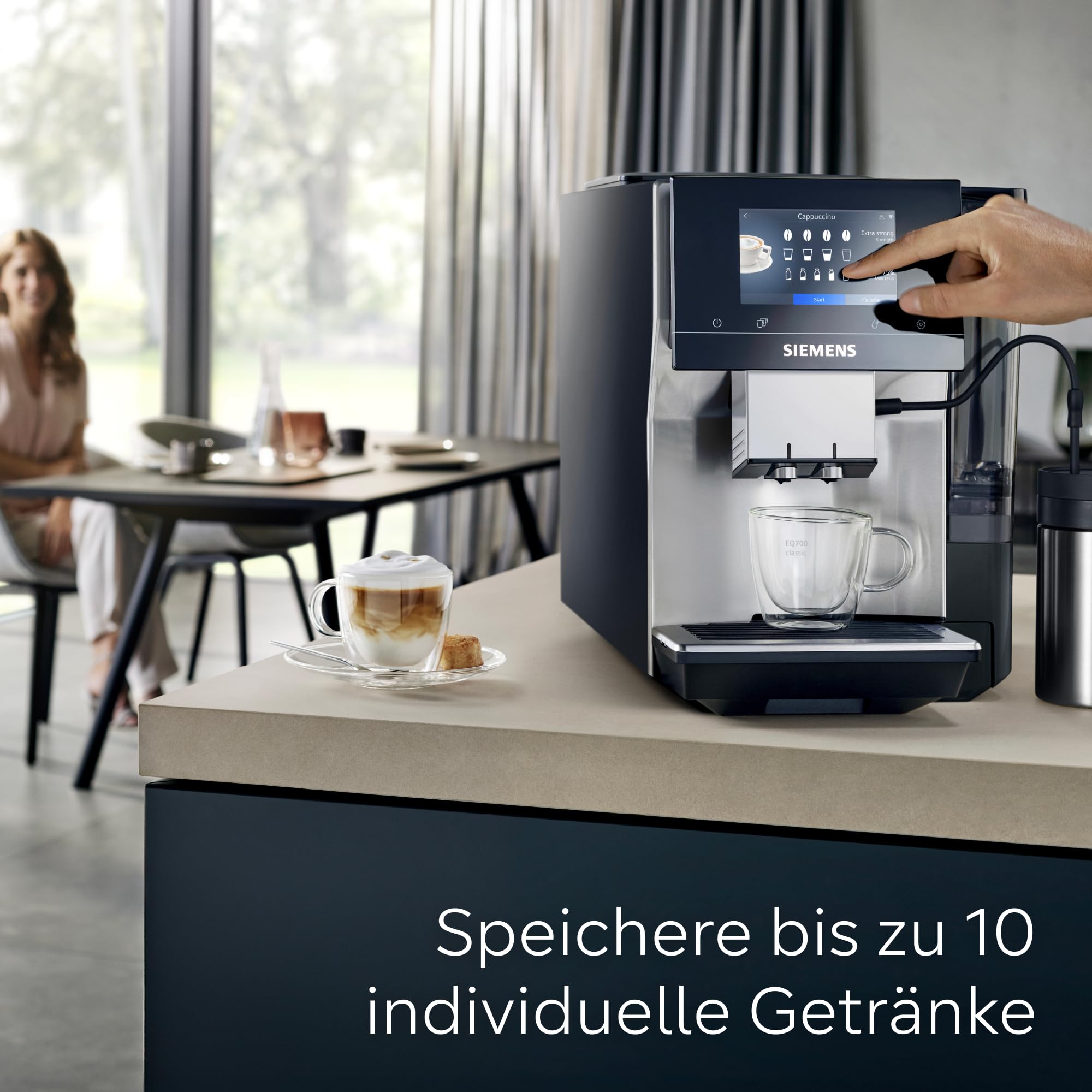 Siemens EQ700 classic Kaffeevollautomat TFT-Display 36 Getränke Cold Brew Silber TP715E17