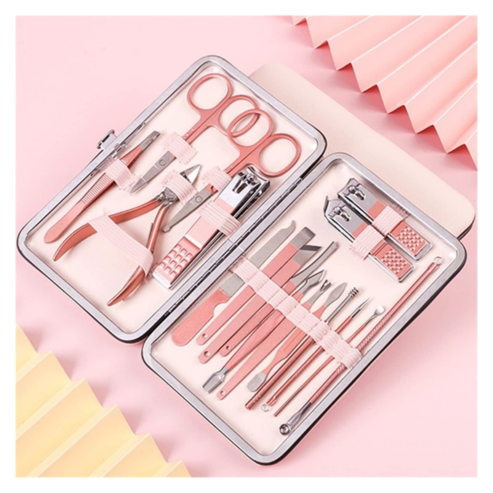Scissors Nail Clippers Set Dead Skin Pliers Nail Cutting Pliers Pedicure Cuchillo Groove Sólo Herramienta de manicura de uñas (Color : 10 pcs Pink)