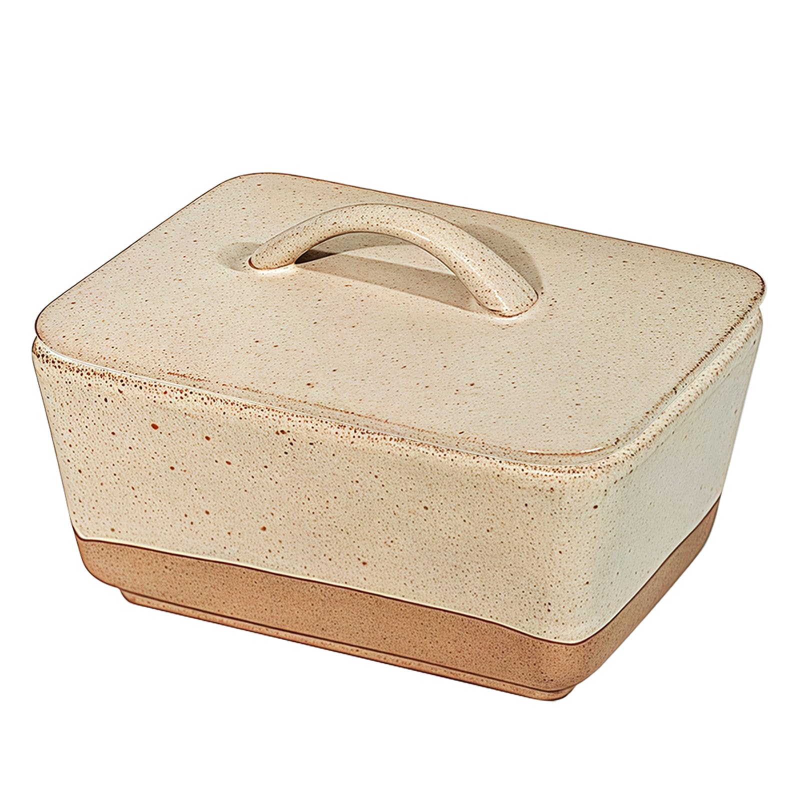 Jaamyears Large Butter Dish with lid for 1 LB, Stoneware Butter Container with Cover Butter Storage for Countertop