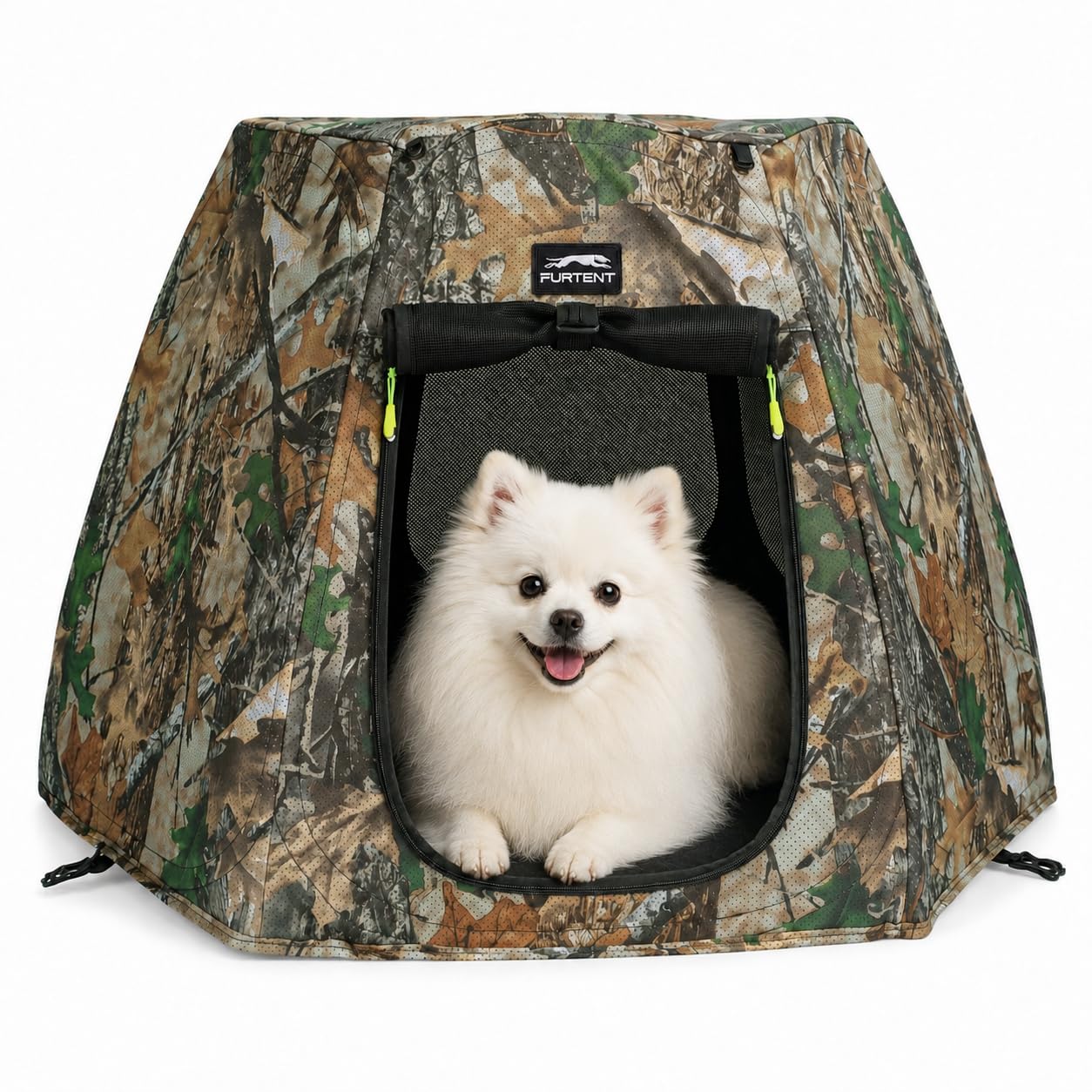 Portable Assembly-Free Dog Tent, Ventilation Outdoor Indoor Dog House, Sunshade Camping Pet Tent for Dogs with Non-Slip Cushion, Foldable Dog Tent with Zipper Door Up to 25LB