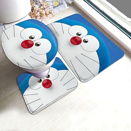 Amazon ドラえもんトイレマットー バスマット U型トイレ足元マット O型トイレ蓋カバー 滑り止め 3点セットトイレ蓋カバー 便座カバー バスルーム 洗面所 吸水 速乾 防寒 抗菌 防臭 家庭用 ホテル用 トイレマット タンクカバー ホーム キッチン オンライン通販
