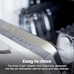 Ninja Crispi Portable Glass Air Fryer Cooking System – 4-Qt & 6-Cup CleanCrisp Containers, Nontoxic, Leak-Proof, Dishwasher Safe – Air Fry, Bake, Max Crisp, Recrisp FN101CGN (Canadian Version)