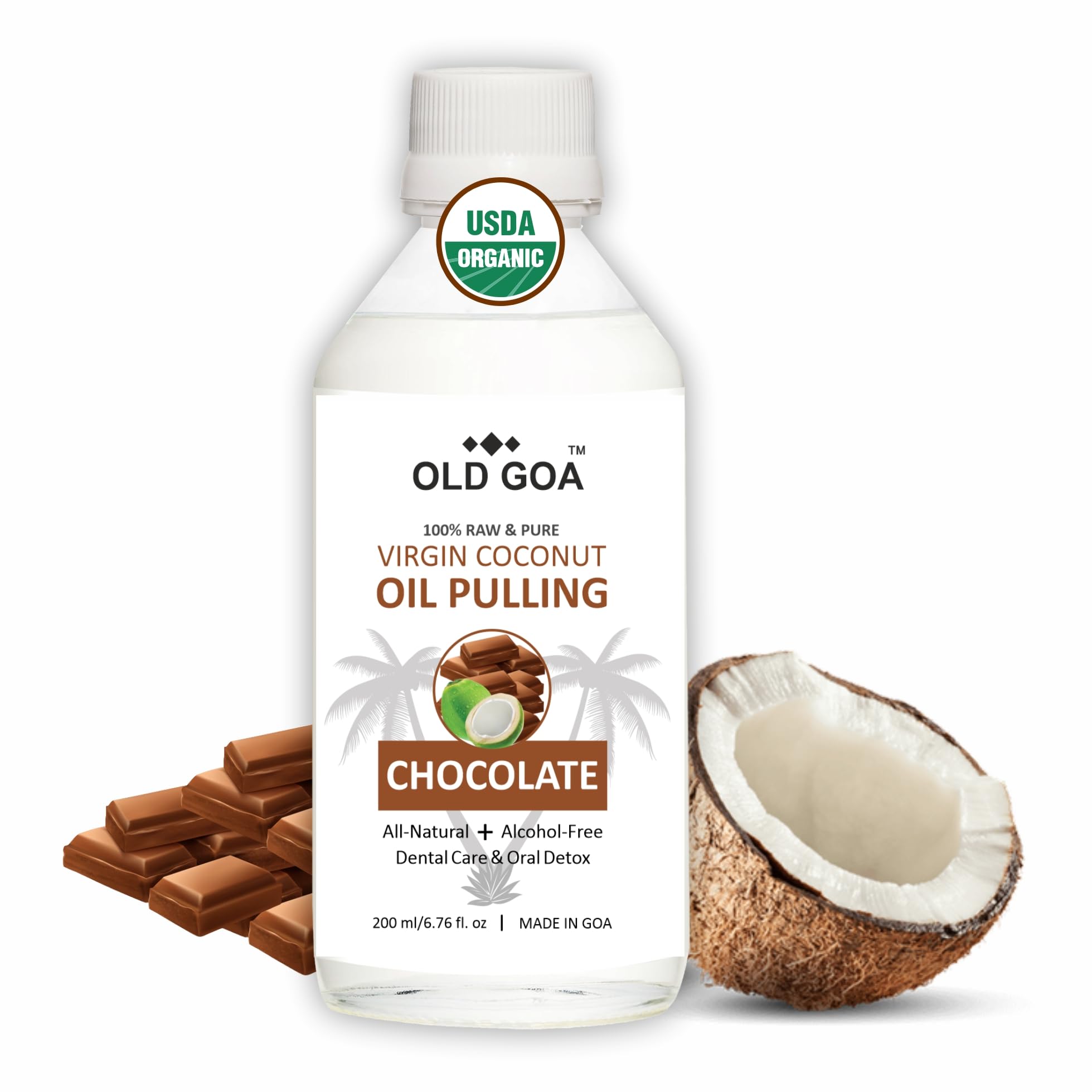 Oldgoa Oil Pulling Cold Pressed Virgin Coconut Oil|Ayurvedic Mouthwash|For Healthy Teeth&Gums,Bad Breath,Healthier Oral Hygiene,Teeth Whitening,Fresh Breath|Chocolate|200Ml-image-34