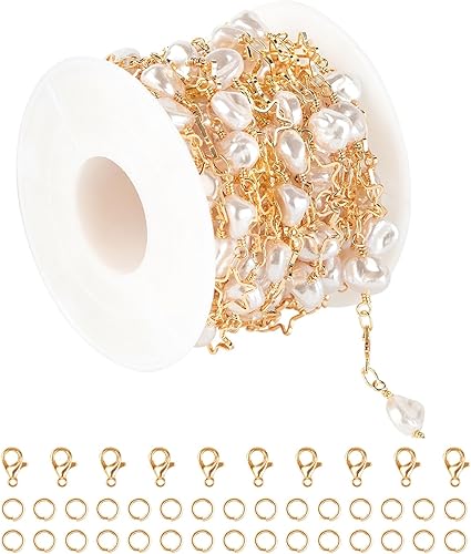 Miniatura 43 de KYUNHOO 16.4 Feet Gold Plated Chain for Jewelry Making Black Rhinestone Bead Chain with Jump Rings and Lobster Clasps Jewelry Craft DIY Decoration