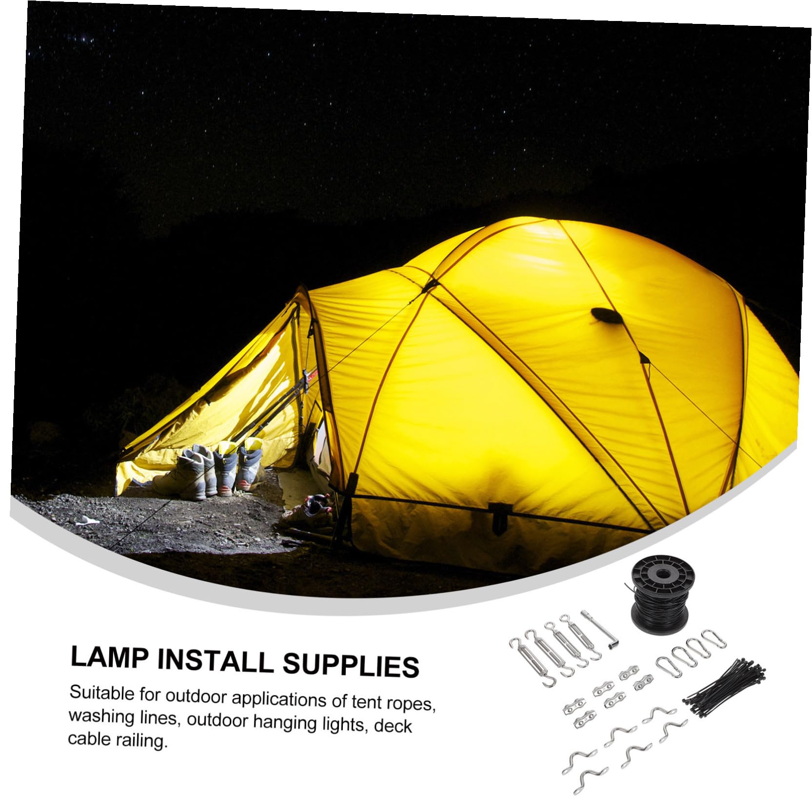 DECHOUS Hängeset für Lichterketten aus Edelstahl mit Pvc Wasserresistent und Rostbeständig Geeignet für Outdoor Anwendungen und Wäscheständer