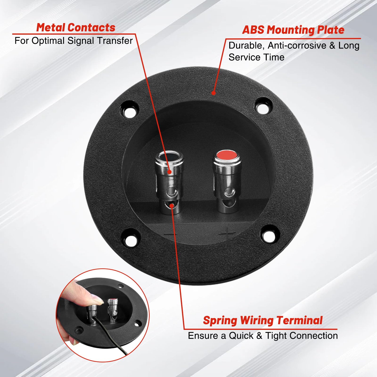 Speaker Box Terminals 4PCS 3.5 Inch Speaker Terminal Cups - Spring ...